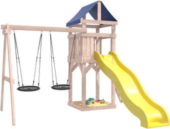 Игровой комплекс National Tree Company С качелями гнездо IgroWoods ДКНП-6 (не окрашен)