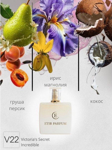 

Туалетная вода ETIB Parfum аналоговый парфюм Victoria's Secret Incredible V22 EdP (15 мл)