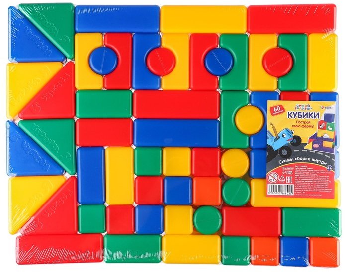 

Конструктор Синий трактор Цветные кубики 9586802