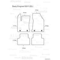 Комплект ковриков для авто Alicosta Geely Emgrand SS11 2022- (салон, ЭВА 6-уг, серый) в Витебске