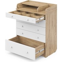 Детский комод Атон Мебель Maks ЛДСП 800/5 с органайзером (дуб канзас/белый)