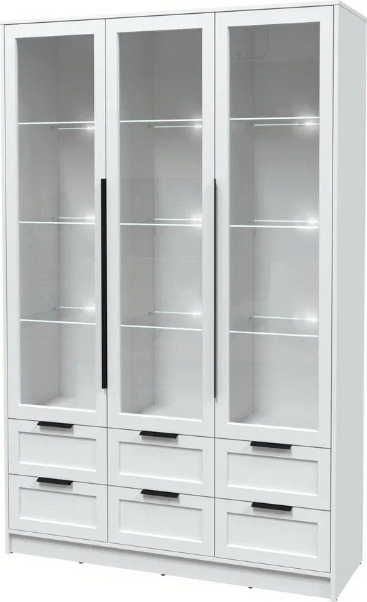 

Шкаф-витрина Интерлиния Концепт Тренд КТ-ШВ3 с подсветкой (белый платинум/белый)