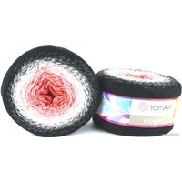 Пряжа для вязания Yarnart Flowers 260 250 г 1000 м (черный; белый; красный)