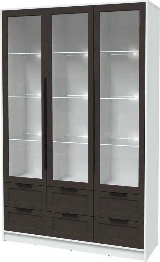 

Шкаф-витрина Интерлиния Концепт Тренд КТ-ШВ3 с подсветкой (белый платинум/дуб английский)