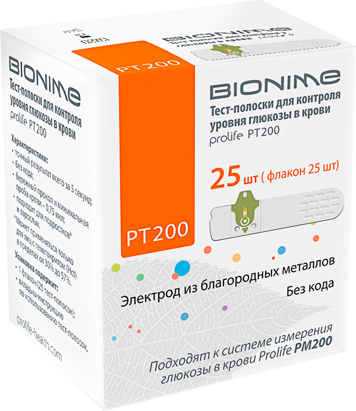 

Тест-полоски Bionime PТ 200 (25 шт)