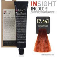 Крем-краска для волос Insight Incolor 7.44 медный темный блонд