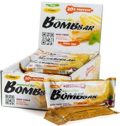 

Протеин сывороточный (концентрат) Bombbar Злаковый протеиновый батончик (60 г, лимонный торт)