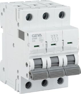 

Выключатель автоматический GEYA GYM9-3P-13C 3P 13A C 6kA 3M GYM93P13C