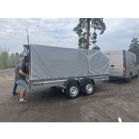 Двухосный прицеп AvtoS A40U2B (4000x2000x300, R16, ресс. 3302 ГАЗ-2лист, тент 800мм)