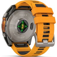 Умные часы Garmin Fenix 8 Sapphire 51мм (титановый, оранжевый силиконовый ремешок)