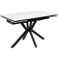 Кухонный стол Lepremo AV 2111 МДФ+керамика раздвижной 1200-1800x800 (белый матовый Snow White/черный)