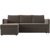 Угловой диван Лига диванов Слим левый (велюр коричневый)