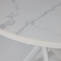 Кухонный стол Мамадома Ronaldo-120 раздвижной 120-160 (patagonoa bianco gloss premium cer/белый)