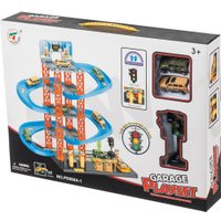 Детские автотреки, трассы Labalu 5-уровневый с дорогой и автомобилями P9588A-1 (голубой, 4 машинки)