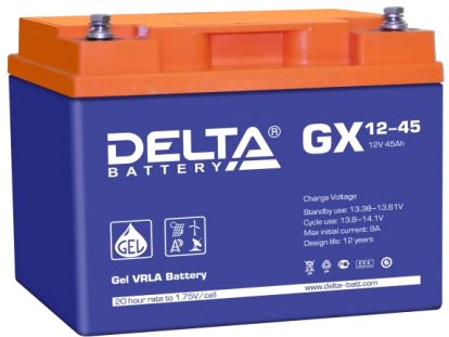 

Аккумулятор для ИБП Delta GX 12-45 (12В/45 А·ч)