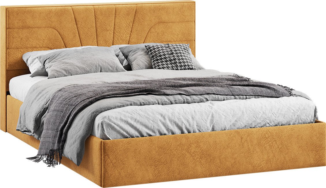 

Кровать Трия Пандора с ПМ 160x200 Тип 1 (микровелюр Wellmart Yellow)