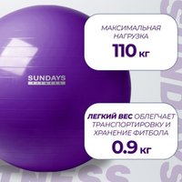 Набор для йоги Sundays Fitness Фитбол IR97402-65 + Коврик IR9750 (фиолетовый, зеленый)