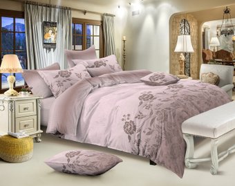 Евро комплект постельного белья Tex Republic Сатин AM Andante (евро, 50x70 - 2 шт)