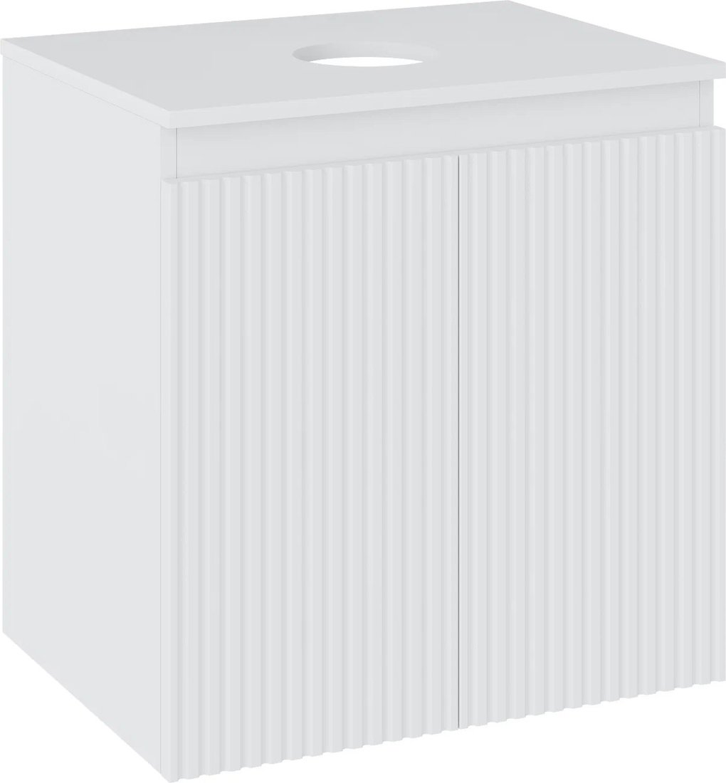 

Runo Тумба под умывальник Соренто 60 вертикаль (подвесная, белый)