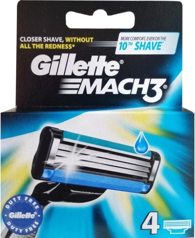 Сменные кассеты для бритья Gillette Mach3 (4 шт) 4987176235381