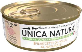 Консервированный корм для кошек Unica Natura Unico Indoor с курицей 70 г