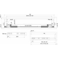 Направляющие скрытого монтажа AKS L-350 push to open + доводчик ДСП16-18mm с замками компл. левая+правая SMART полное выдвижение