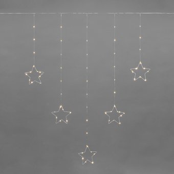 Световой дождь Neon-Night занавес из росы с фигурами Звезд 315-846 (теплый белый)