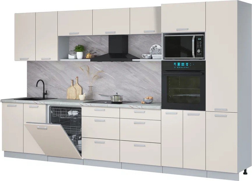 

Готовая кухня Интерлиния Мила Лайт 3.6-ПМ1 (персидский жемчуг/персидский жемчуг/серый каспий)