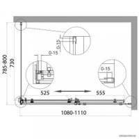 Душевой уголок BelBagno ACQUA-AH-1-110/80-C-Cr