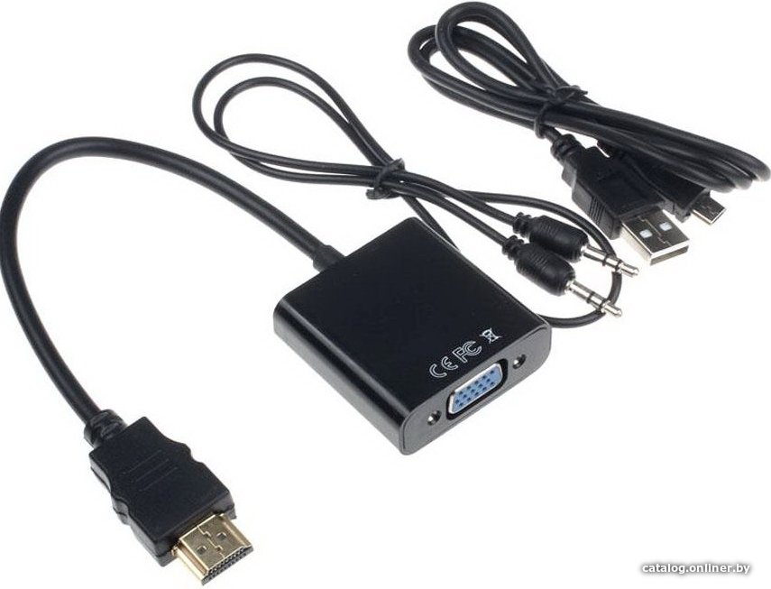 Адаптер USBTOP HDMI – VGA 3.5 jack + питание