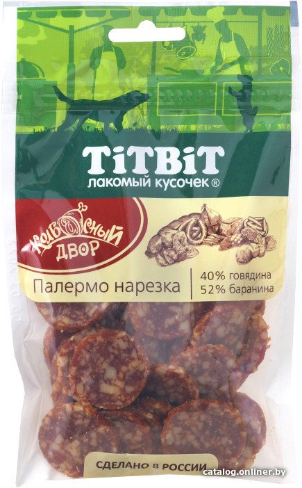 Лакомство для собак TiTBiT Нарезка Палермо Колбасный двор 80 г