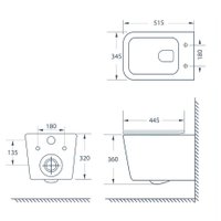 Унитаз подвесной Lauter Magdeburg с жест. сиденьем Soft Close 21103EC + Breez 21GN7072BM (черный матовый, скрытое крепление)
