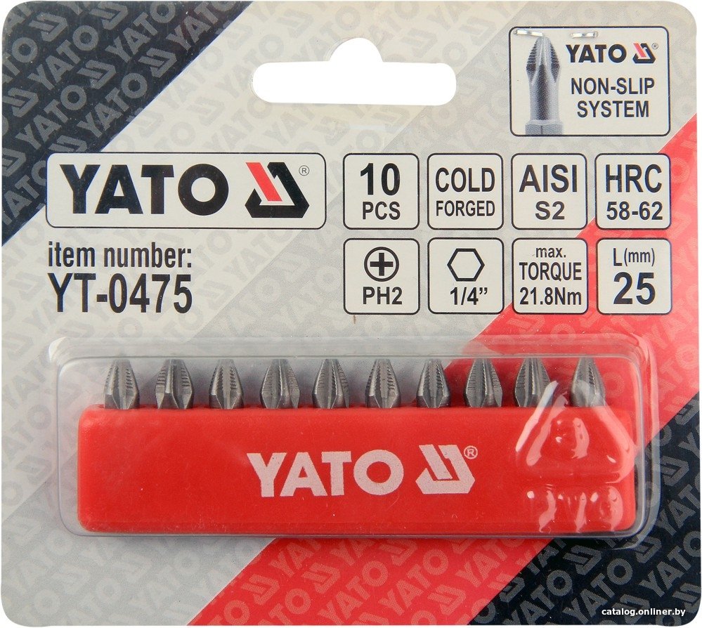 Набор бит Yato YT-0475 (10 предметов)