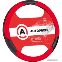 Оплетка на руль Autoprofi AP-1010 BK/RD (M) (черный/красный)