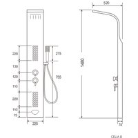 Душевая панель Cerutti Celia BR CT10405