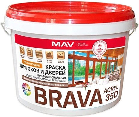 

Краска MAV Brava ВД-АК-1035Д 3 л (белый полуглянцевый)
