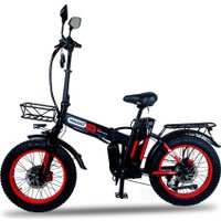 Электровелосипед Minako F10 Dual PRO 2025 (черный/красный)