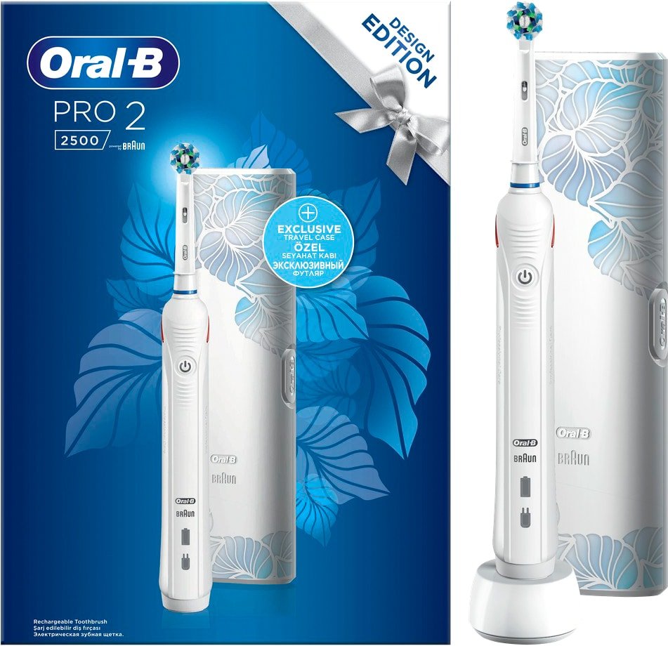 

Электрическая зубная щетка Oral-B Pro 2 2500 Cross Action D501.513.2X Design Edition (белый)