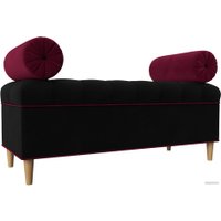 Банкетка Лига диванов Глория 113682 (микровельвет черный/бордовый/бордовый)