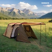 Кемпинговая палатка Sundays ZC-TT105-4 (серебристый/коричневый край)