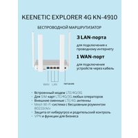 4G Wi-Fi роутер Keenetic Explorer 4G KN-4910