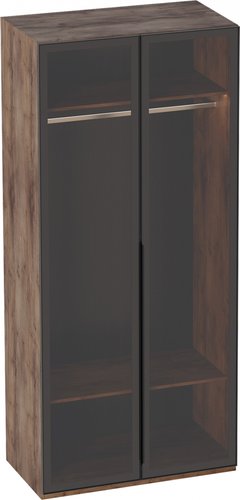 Шкаф-витрина Мебельград Браун 102x53.5x226.5 (таксония/мрамор неро маркина)