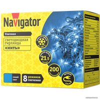 Новогодняя гирлянда Navigator NGF-S01-200B-10-21.5m-230-C8-BL-IP44 (синий)