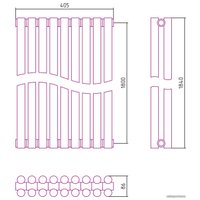 Стальной трубчатый радиатор Сунержа Эстет-11 1800х405 9 секций (белый)
