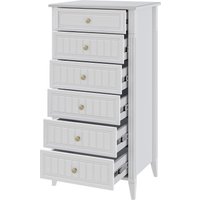Комод Bravo Мебель Мэгги 6 ящиков (ЛДСП/МДФ, белый снег/лак белый)