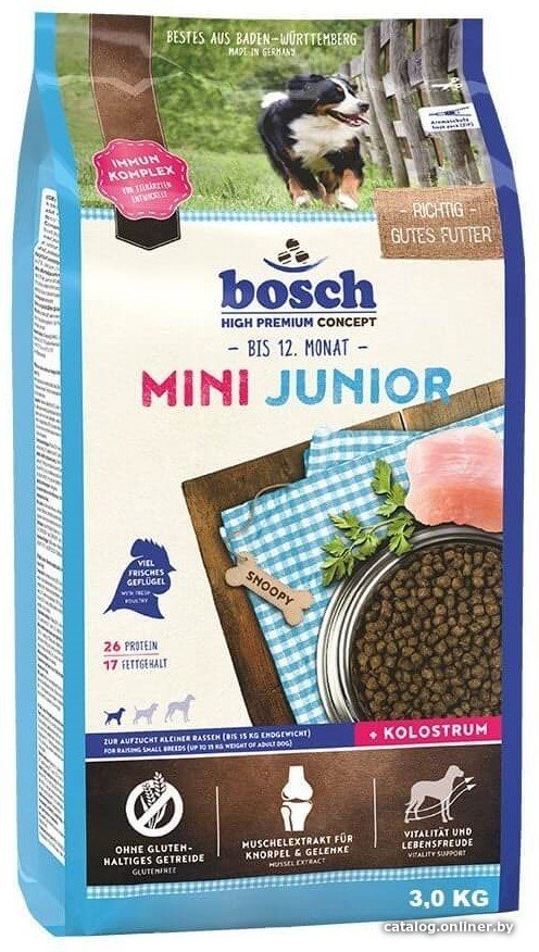 Сухой корм для собак Bosch Mini Junior 3 кг (Мини Юниор)