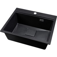 Кухонная мойка Marblan Comfort 60 (оникс, с сифоном и колландером)