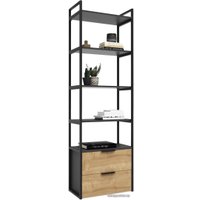 Стеллаж Crafto Квентин Мини Лофт 08 600x320x1900 (графит/дуб)