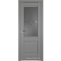 Межкомнатная дверь ProfilDoors Классика 2U L 80x200 (грей/графит с прозрачным фьюзингом)