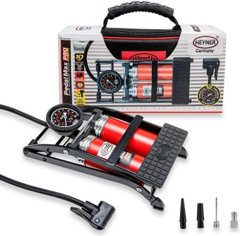 Насос ножной велосипедный Heyner PedalMax PRO (красный)